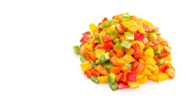 Colorful Mix Chopped Capsicums — Stock Photo, Image