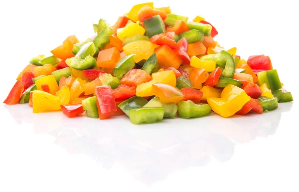 Mistura colorida Capsicums picado — Fotografia de Stock