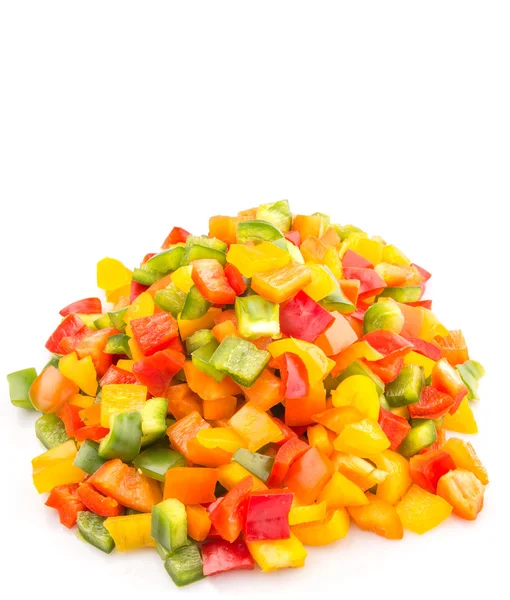 Mistura colorida Capsicums picado — Fotografia de Stock