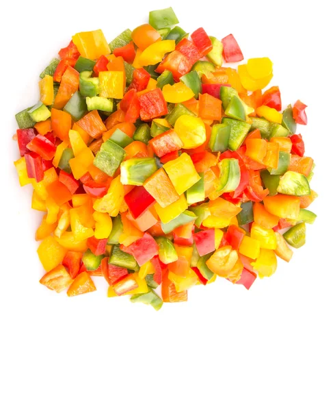 Capsicums renkli mix doğranmış — Stok fotoğraf