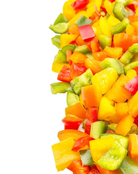 Kleurrijke mix gehakte paprika — Stockfoto