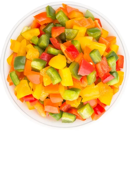 Mix Colorful Chopped Capsicums — Stock Photo, Image