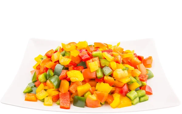 Mix Colorful Chopped Capsicums — Stock Photo, Image