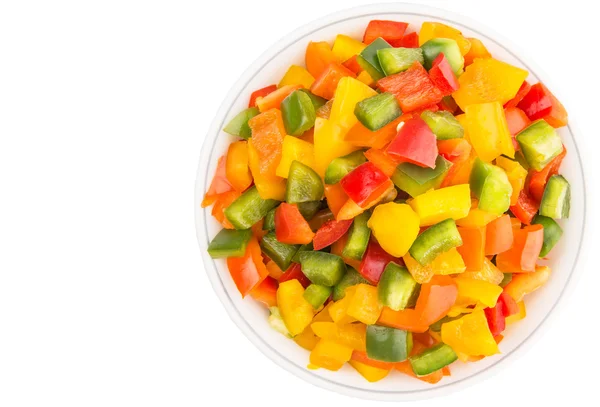 Mix Colorful Chopped Capsicums — Stock Photo, Image