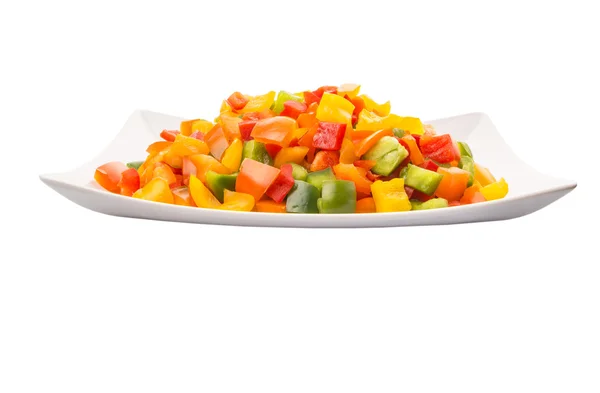 Mix renkli capsicums doğranmış — Stok fotoğraf