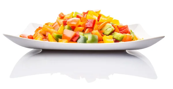 Mix Colorful Chopped Capsicums — Stock Photo, Image