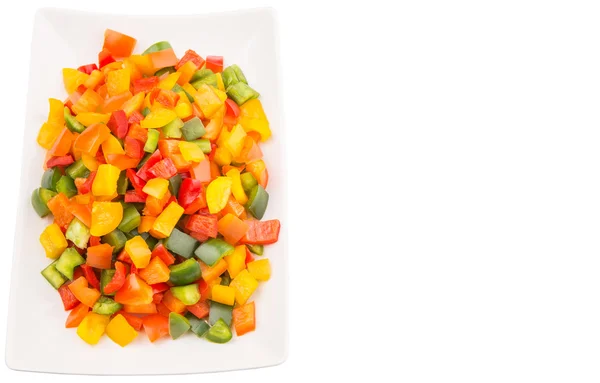 Mix Colorful Chopped Capsicums — Stock Photo, Image