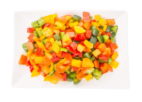 Mix Colorful Chopped Capsicums — Stock Photo, Image