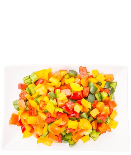 Mix renkli capsicums doğranmış — Stok fotoğraf