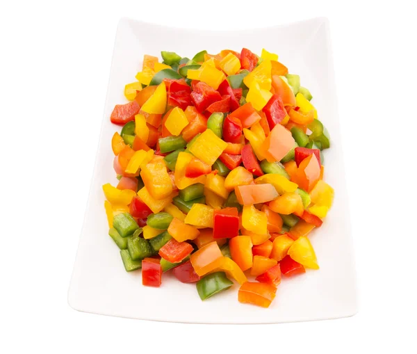 Mix Colorful Chopped Capsicums — Stock Photo, Image