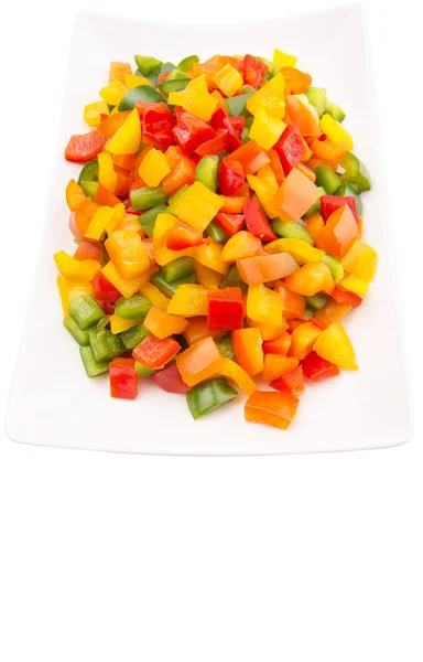 Mix Colorful Chopped Capsicums — Stock Photo, Image