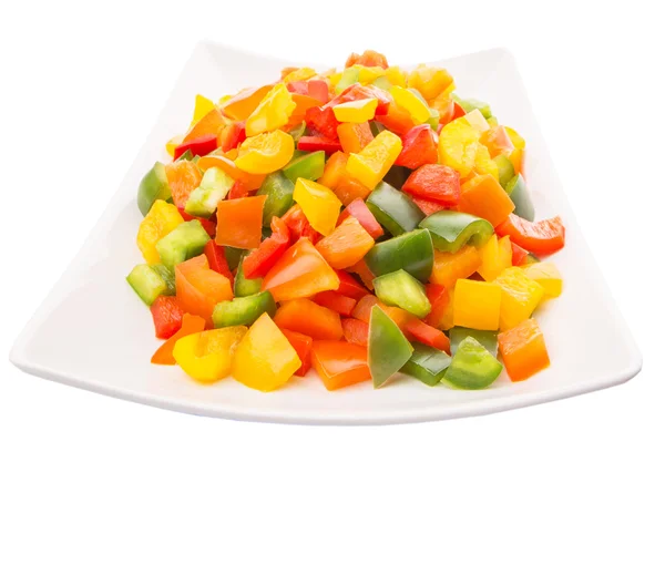 Mix renkli capsicums doğranmış — Stok fotoğraf