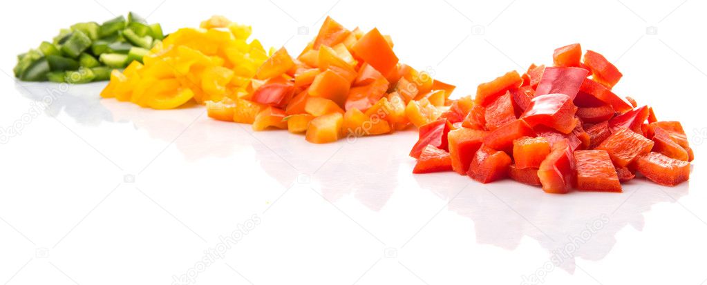 Heaps Of Chopped Colorful Capsicums