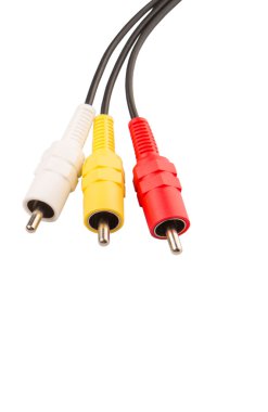 ses ve video cinch bağlayıcı beyaz zemin üzerine