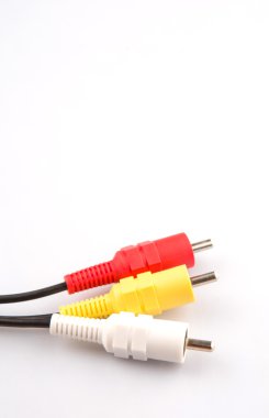 ses ve video cinch bağlayıcı beyaz zemin üzerine