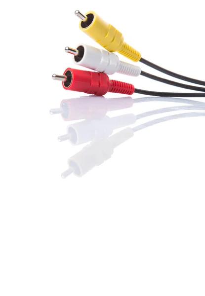 Audio Video Cinch Connector White Background — Stock Photo, Image