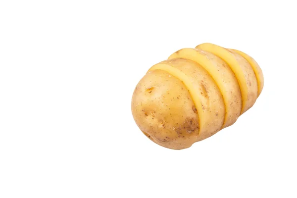 Hackad Potatis Över Vit Bakgrund — Stockfoto