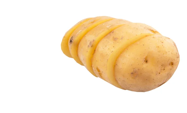 Hackad Potatis Över Vit Bakgrund — Stockfoto