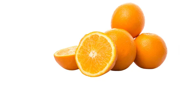 Orange Frukt Över Vit Bakgrund — Stockfoto