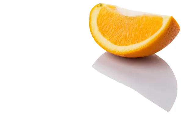 Mint Fehér Háttér Narancssárga Gyümölcs Szelet — Stock Fotó
