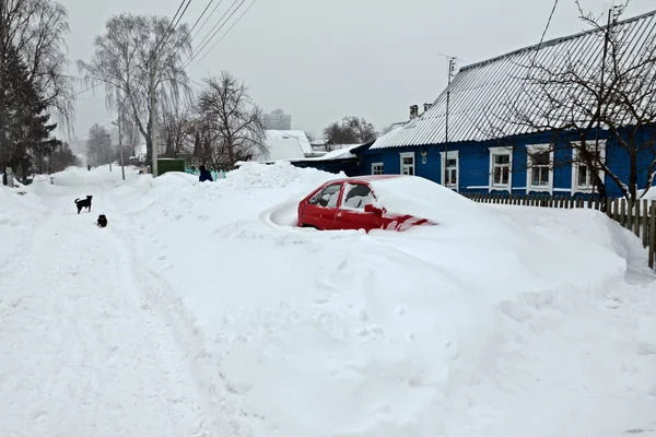 Gatan efter snöstorm Royaltyfria Stockbilder