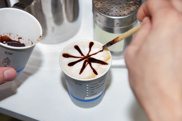 Painting cappuccino — Stock Photo, Image