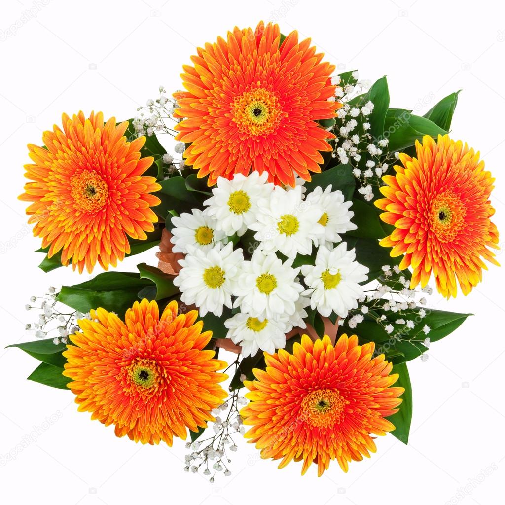 Bouquet of chrysanthemums and gerberas