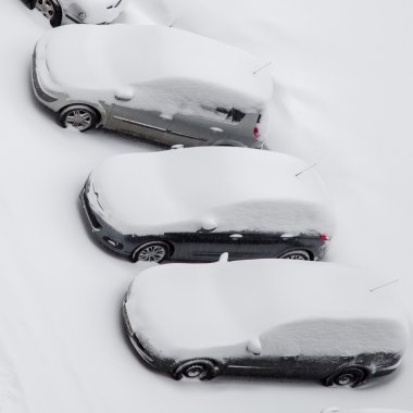 Cars covered in snow clipart