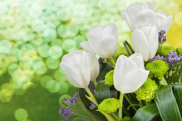 Bouquet di tulipani bianchi — Foto Stock