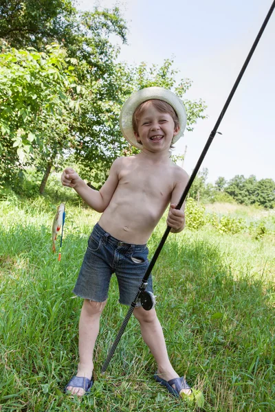 Mladý rybář — Stock fotografie