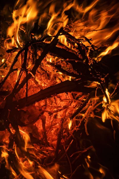 Brennendes Holz Kamin Nahaufnahme Flammenstruktur Feuerhintergrund — Stockfoto