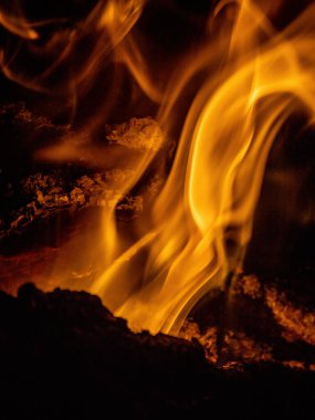 Alev dokusu fotoğrafı, yangın arka planı, yakın çekim, alev.