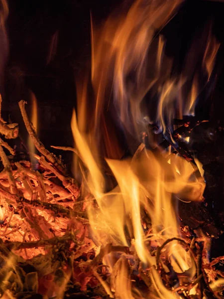 Leña Quemada Chimenea Cerca — Foto de Stock