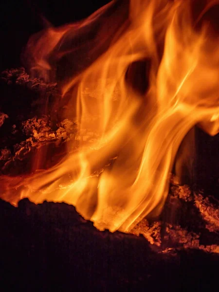 Alev Dokusu Fotoğrafı Yangın Arka Planı Yakın Çekim Alev — Stok fotoğraf
