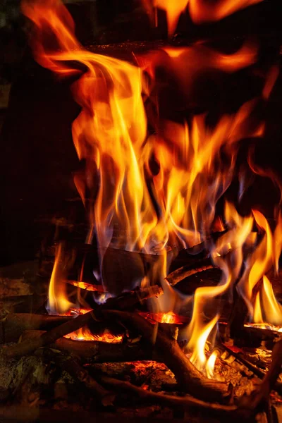 Leña Quemada Chimenea Cerca — Foto de Stock