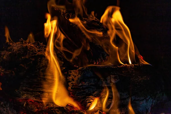 Brûler Papier Dans Cheminée Feu Les Cendres — Photo