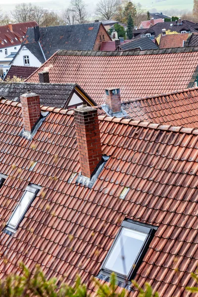 Roof Texture Old Tiled Buildings Europe Germany — Stock Photo, Image
