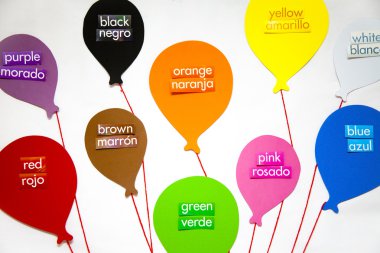 English and Spanish Colors clipart