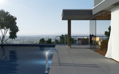 Modern house havuzu ve güzel manzaralı