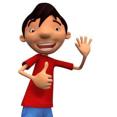 başparmak ile dost genç adam