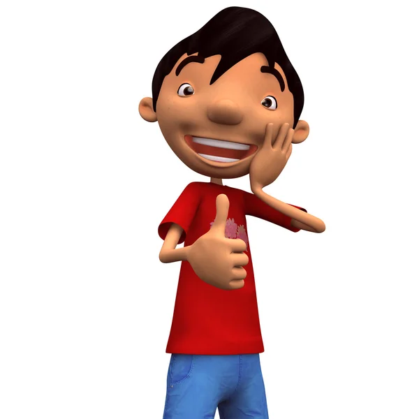 başparmak ile dost genç adam