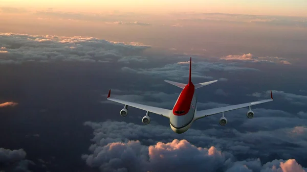 Avión sobre las nubes — Foto de Stock