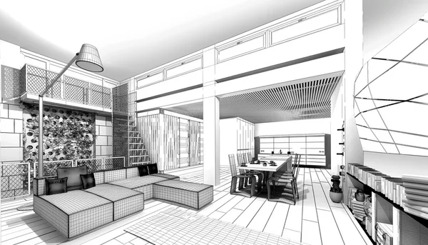 Wireframe Loft — Fotografia de Stock