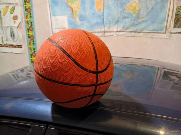 Boule Orange Texture Balle Basket — Photo