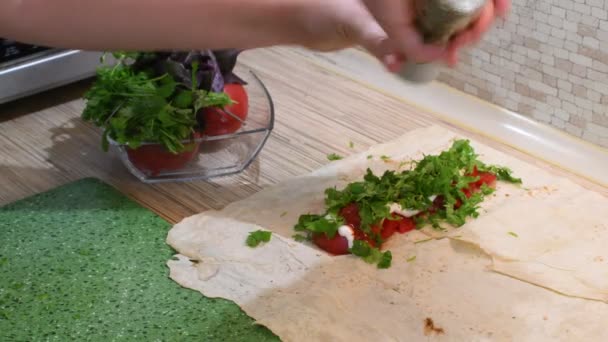 Different Chopped Vegetables Various Chopped Vegetables Butternut Squash Cabbage Red — Video Stock