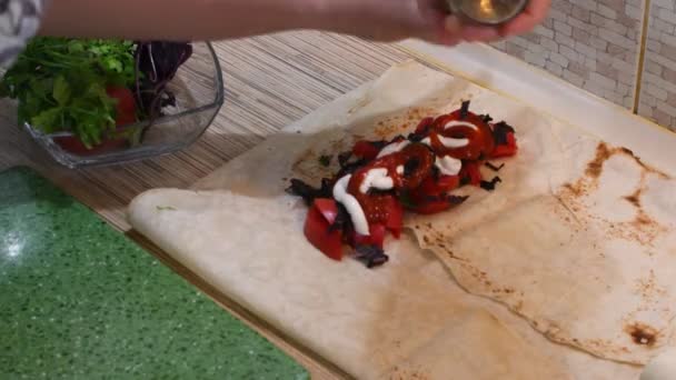 Légumes Hachés Différents Divers Légumes Hachés Courge Musquée Chou Poivron — Video