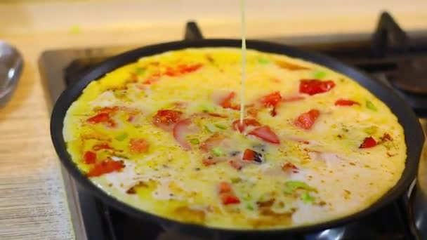 Omelette Cooking Eggs Fried Eggs Fried Eggs Eggs Fried Pan — Stok video