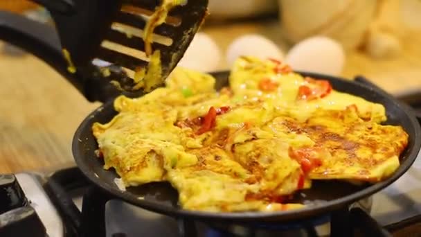 Omelette Cooking Eggs Fried Eggs Fried Eggs Eggs Fried Pan — Stok Video