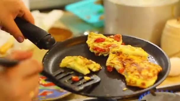 Omelette Cooking Eggs Fried Eggs Fried Eggs Eggs Fried Pan — Videoclip de stoc
