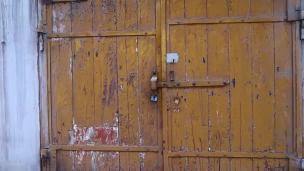 Velho Portão Portas Garagem Portas Para Velha Casa Postigos Vintage — Vídeo de Stock